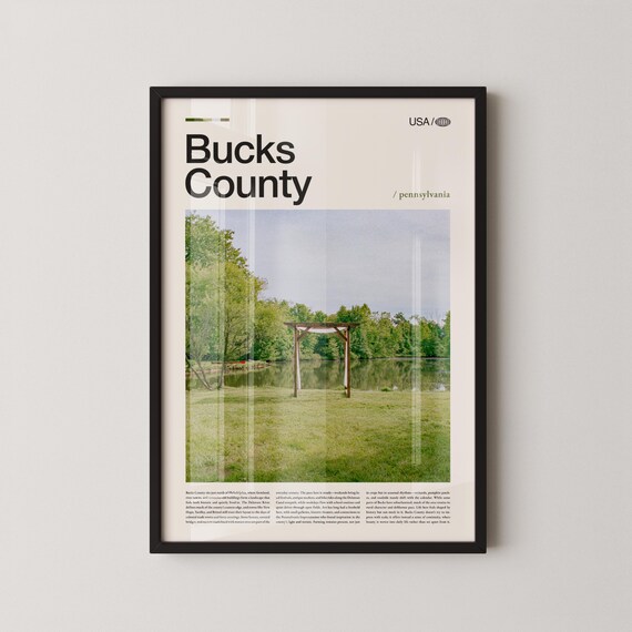 Bucks County Pennsylvania Riverside Pavilion Countryside Poster