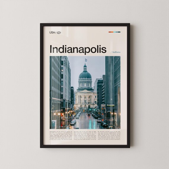 Indianapolis Indiana State House Daytime Street Photo Poster