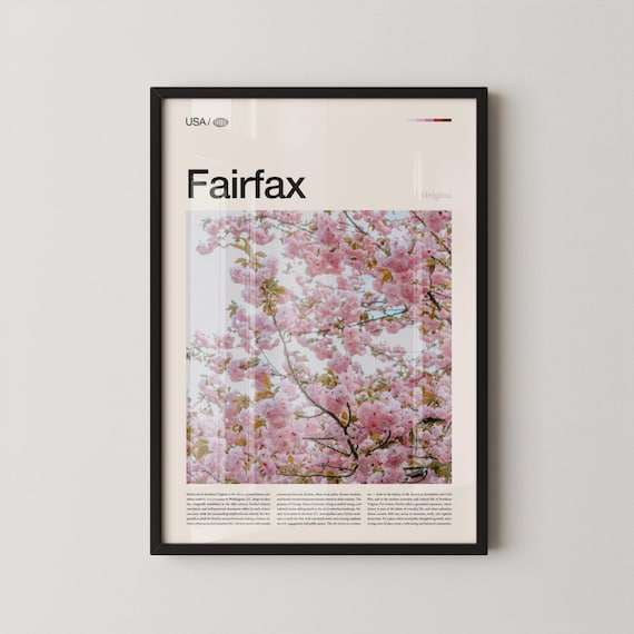Fairfax Virginia Cherry Blossom Branches Photography Poster Floral Art