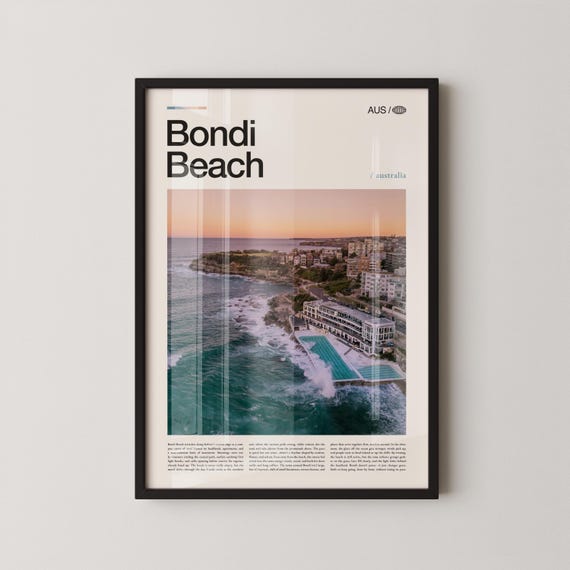 Bondi Beach Print Wall Art Poster Photography Australian Surf Coastal Decor