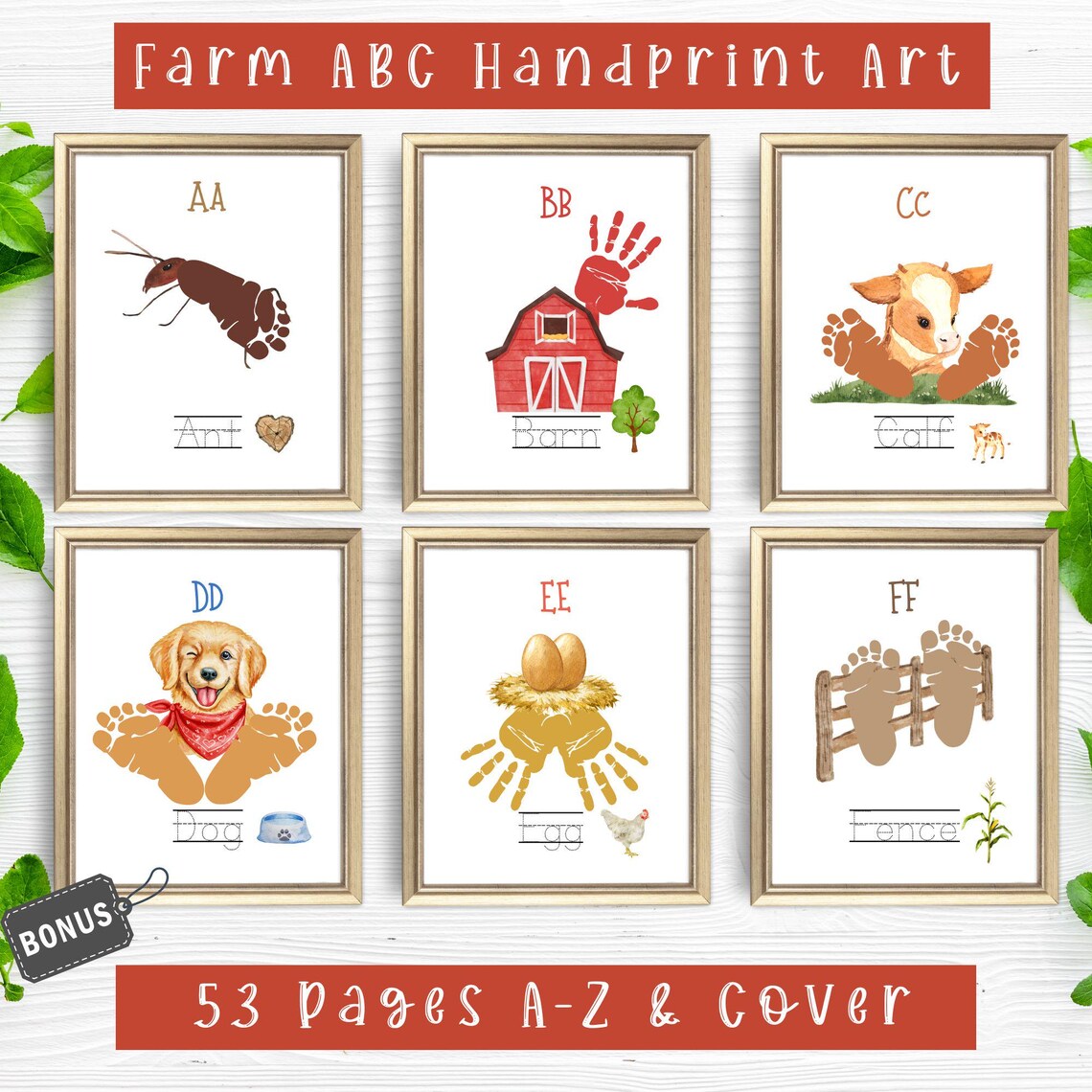 ABC Handprint Book Art Craft, Alphabet Memory Print