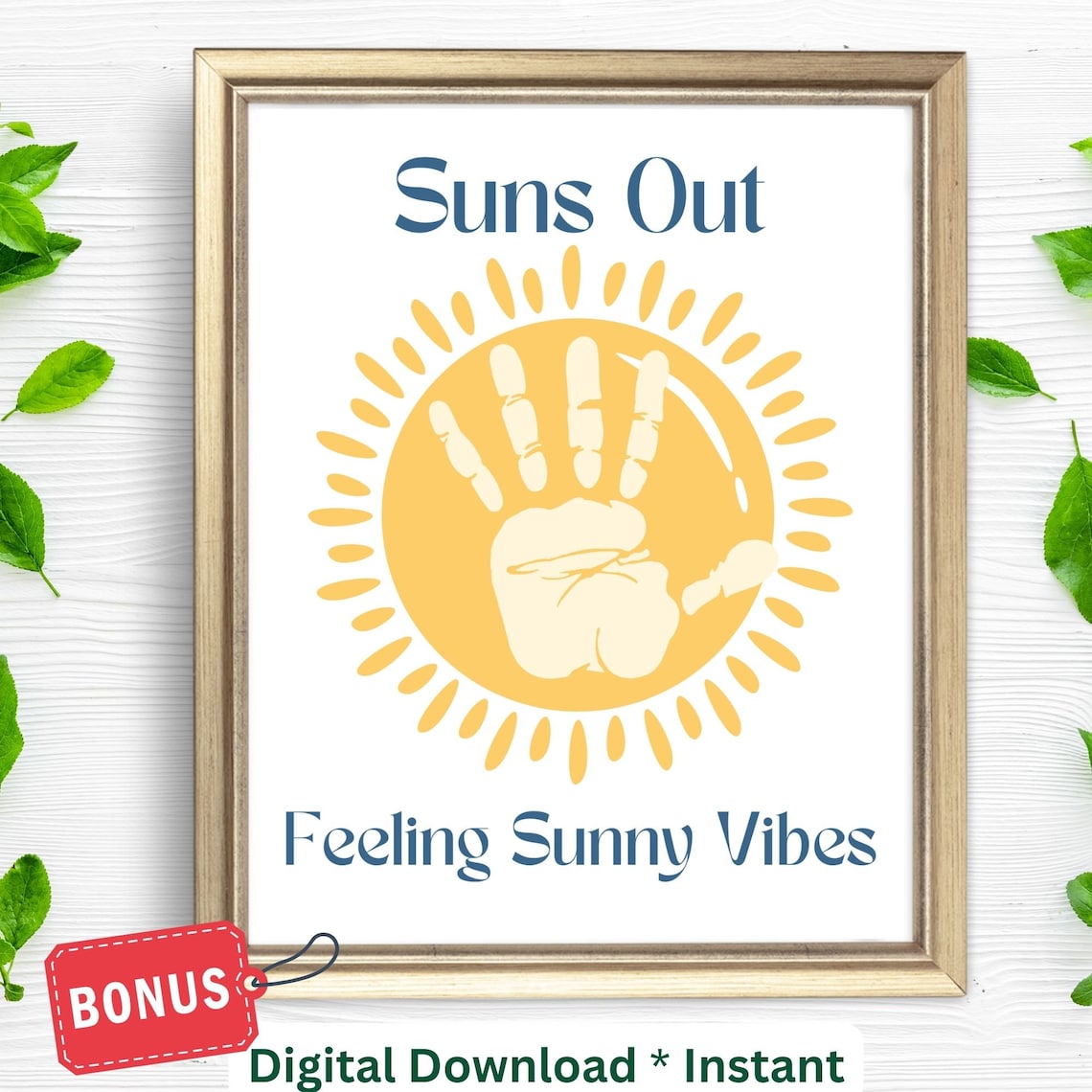 Suns Out Feeling Sunny Vibes Handprint Sun Craft Keepsake Poster