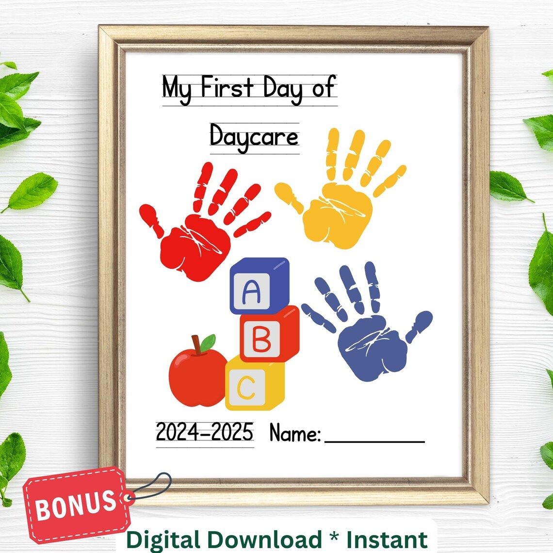 First Day Of Daycare Handprint Craft Sign