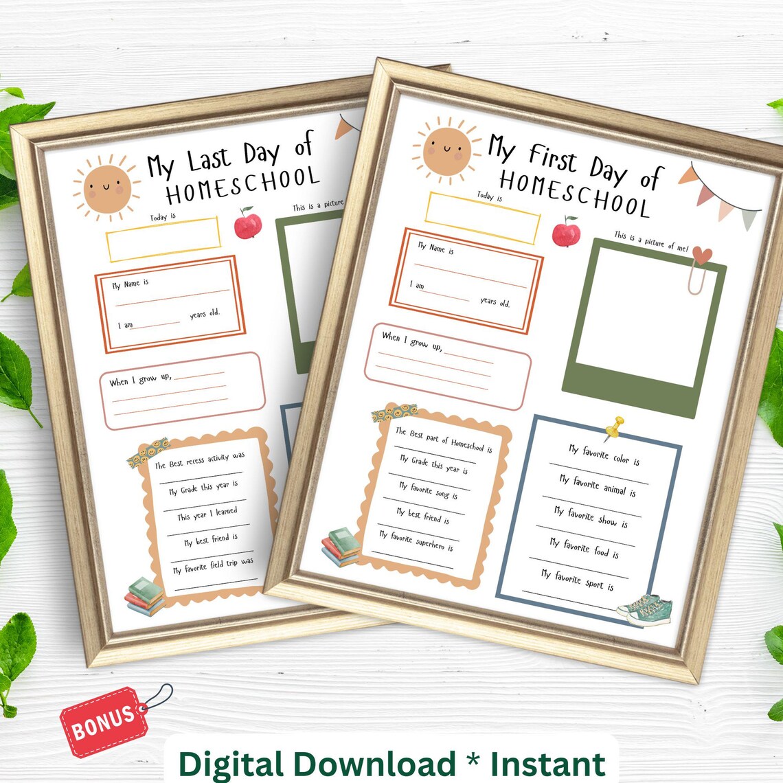 First Day of Homeschool Interview, School Keepsake Art Print