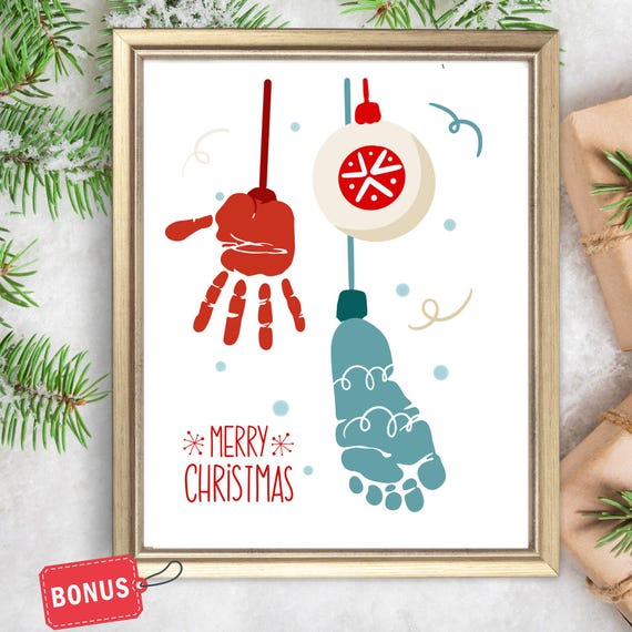 Christmas Handprint Art Craft Holiday Ornament Print