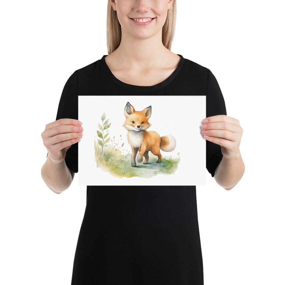 Cute Fox In Watercolors For Your Childrens Room Artistic - Image 3