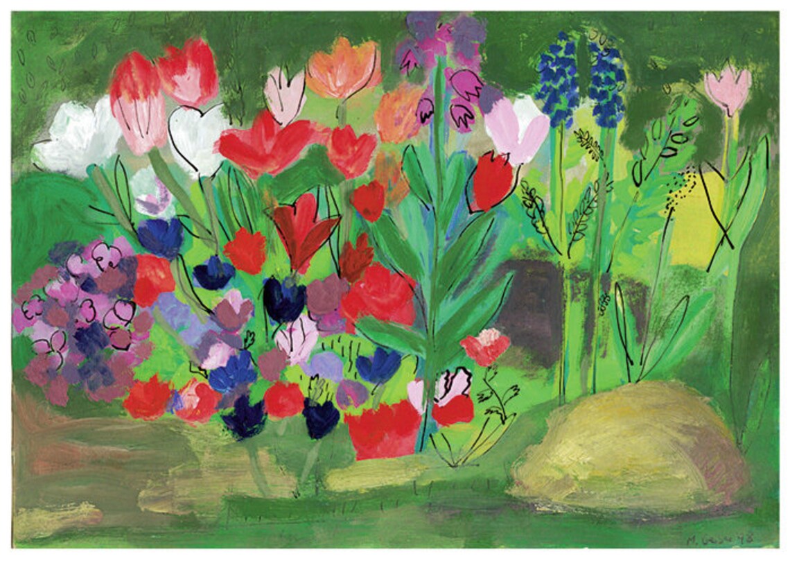 Spring Flowers Botanical Art Print, Floral Decor