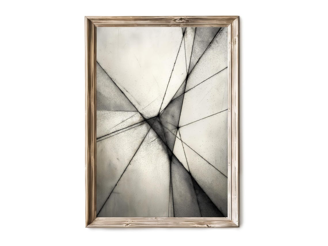 Minimalist Black White Geometric Line Abstract Modern Wall Art