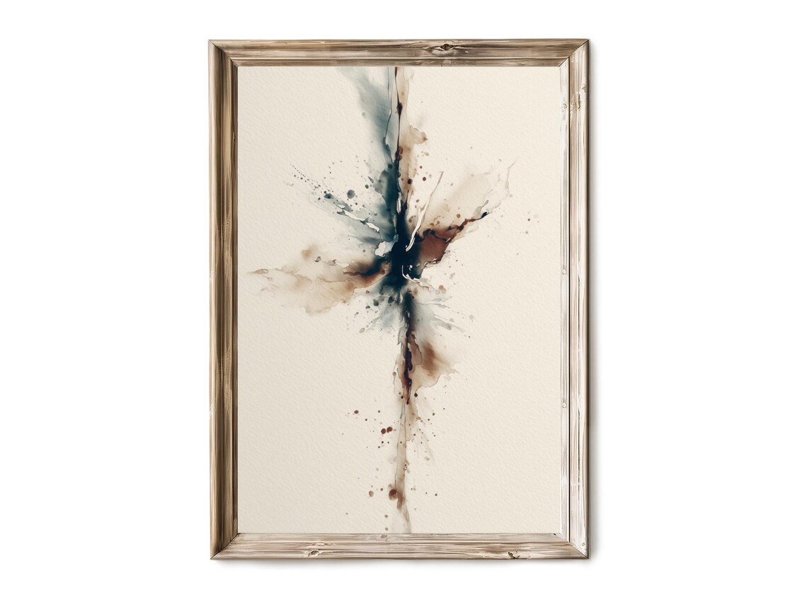 Minimalist Ink Abstract Wall Art Modern Vertical Neutral Print Japandi Contemporary Decor 194