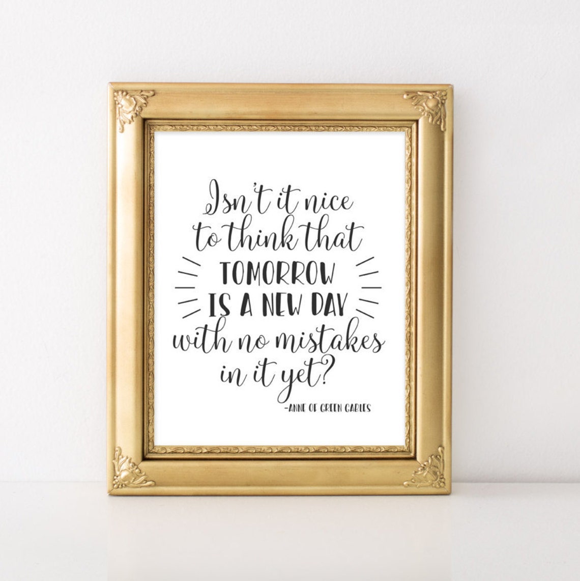 Anne of Green Gables Tomorrow Is a New Day Inspirational Quote Poster