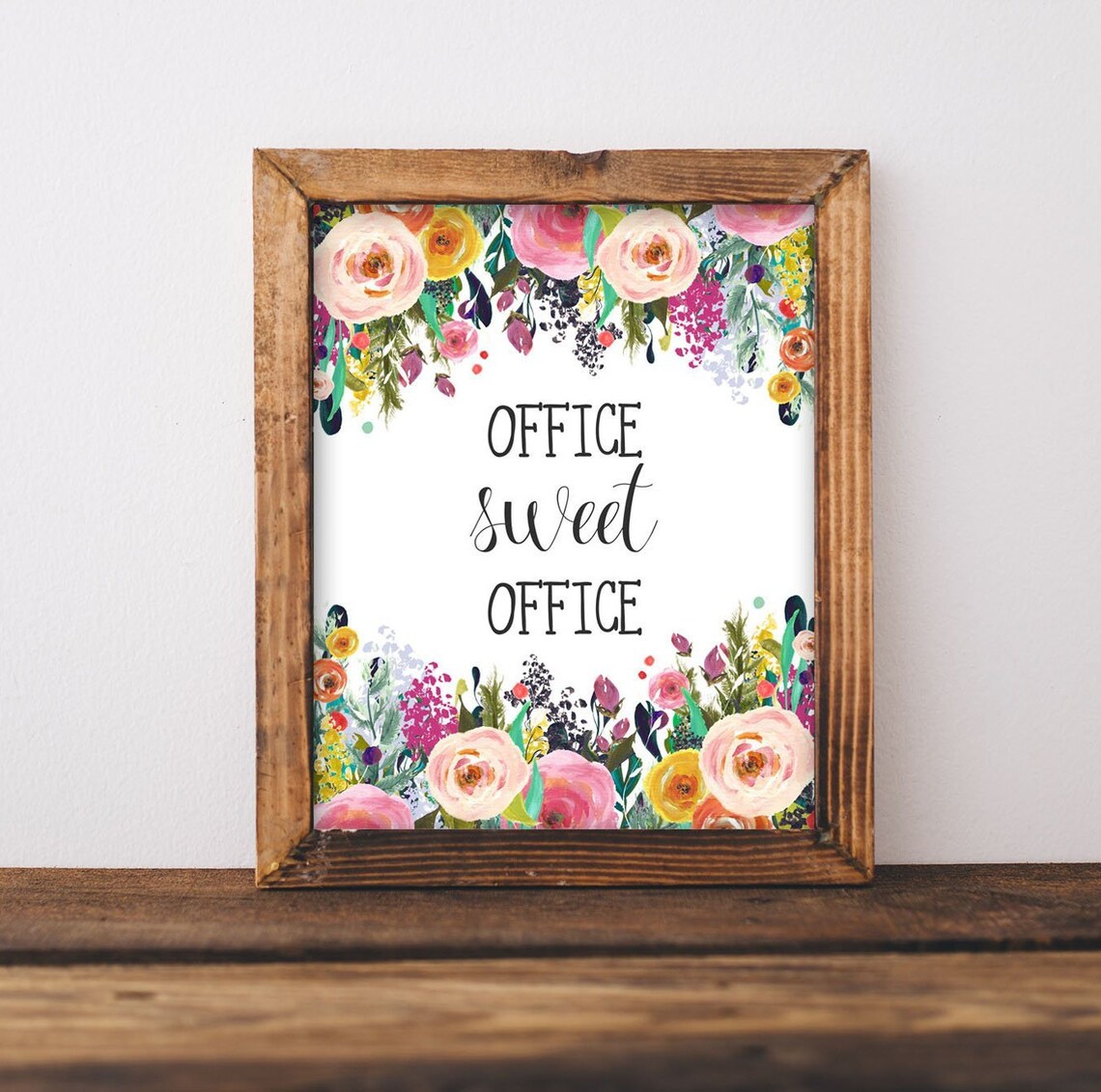 Pink Floral Art Print, Office and Home Decor