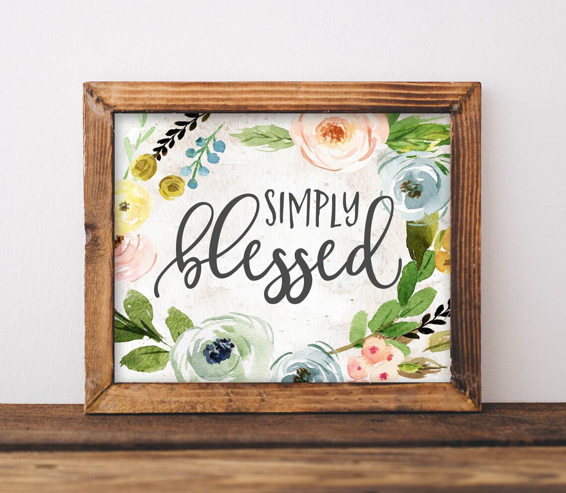 Wall Art Simply Blessed Inspirational Poster