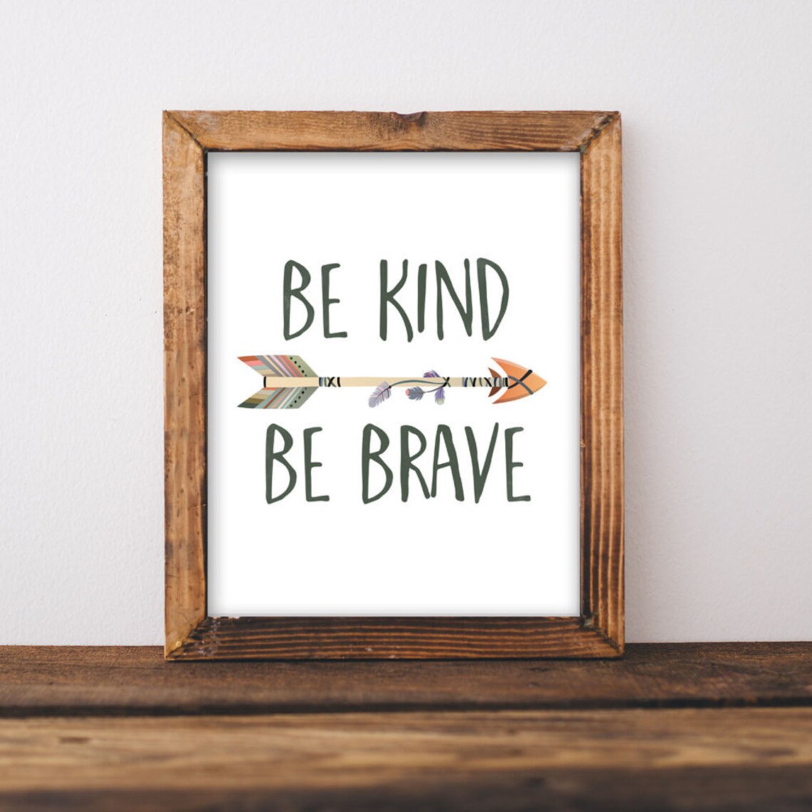 Be Kind Brave Tribal Quote Nursery Arrow Art Print