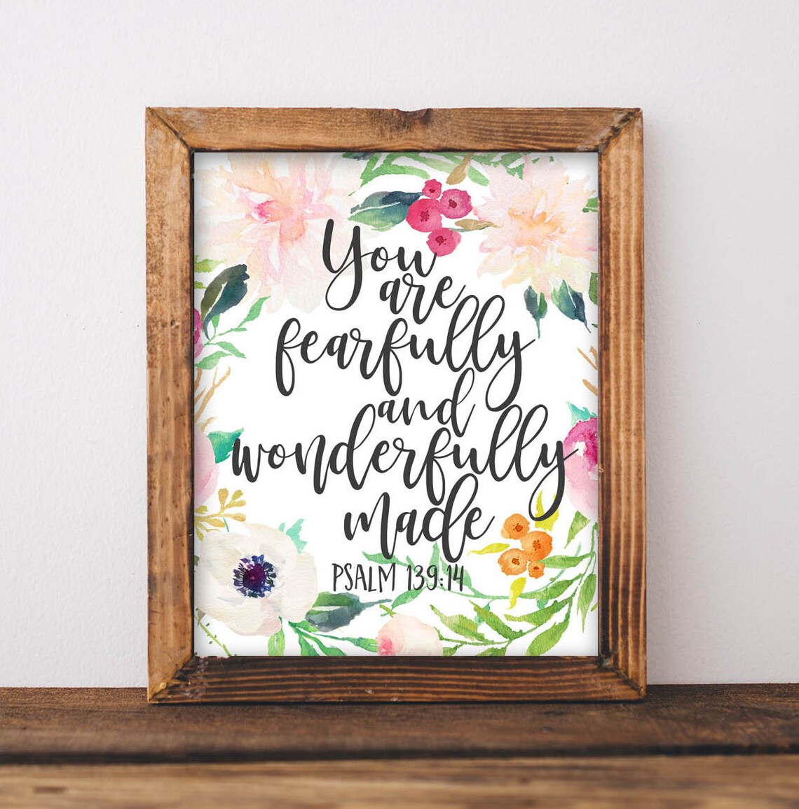 Psalm 139:14 Scripture Nursery Sign, Bible Verse Art Print