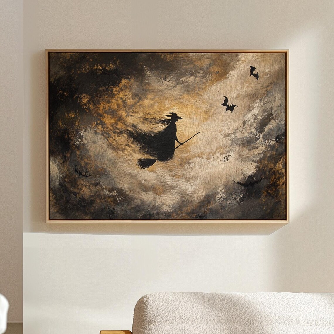Halloween Witch Silhouette, Spooky Gothic Decor