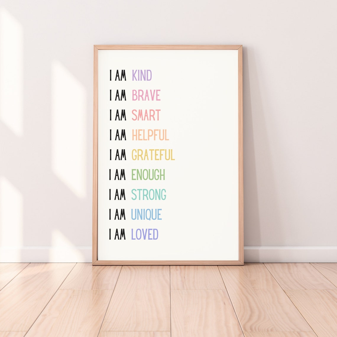 Kids I Am Affirmations Pastel Positive Self Esteem Classroom Poster - Image 5