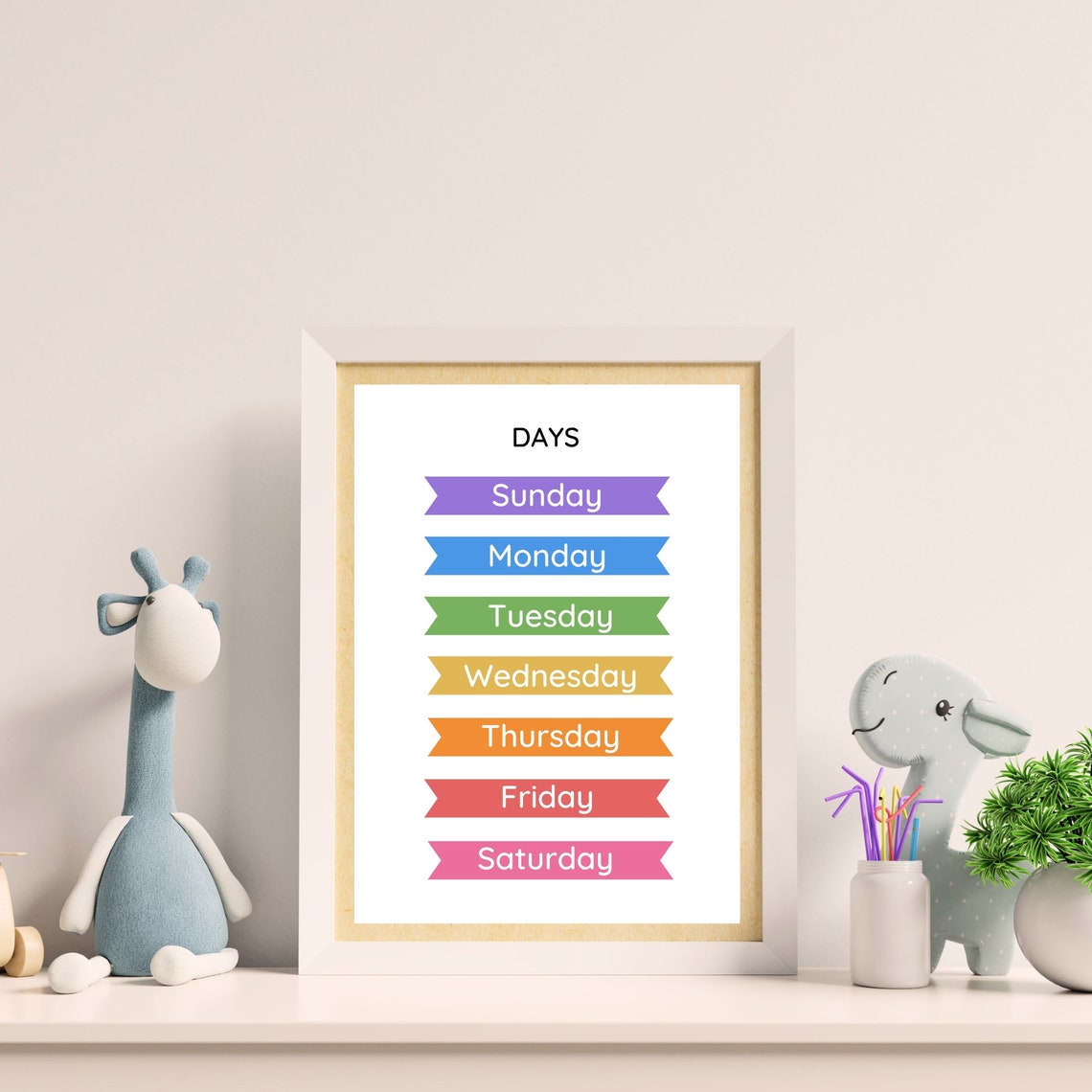 Days Of The Week Rainbow Banner Educational Classroom Wall Poster - Image 5