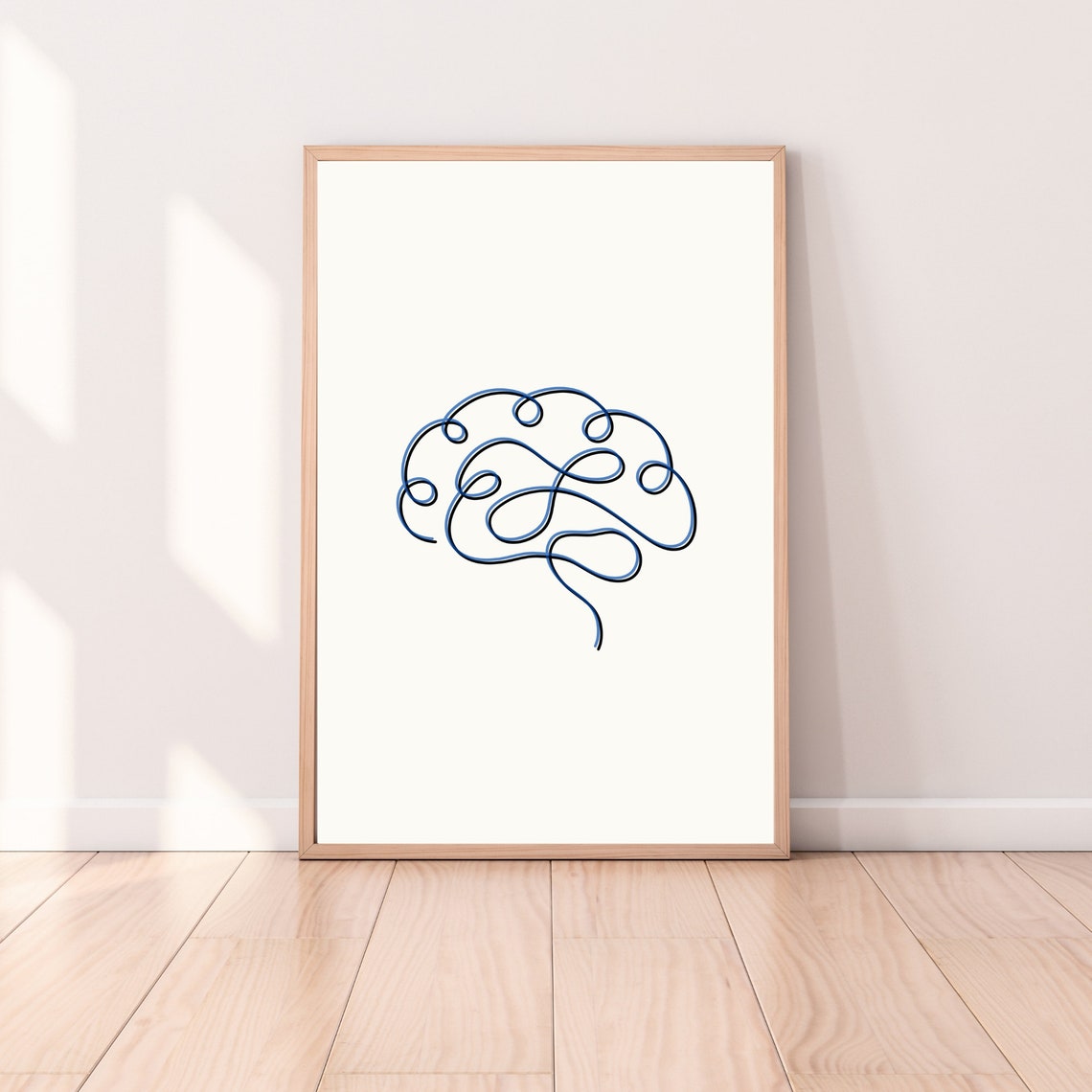 Single Continuous Line Brain Drawing Minimalist Modern Art Poster - Image 6