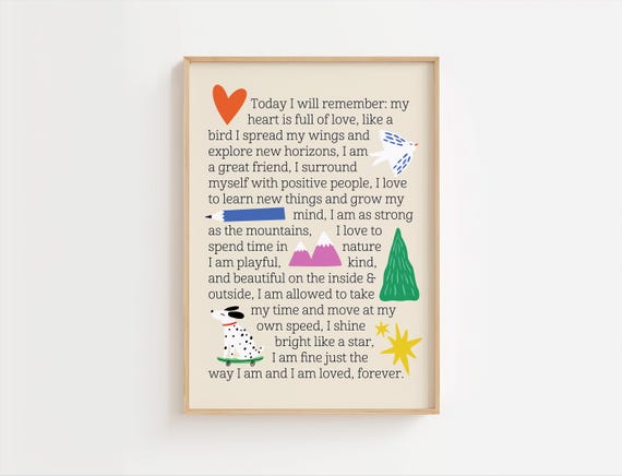 Cute Affirmation Manifestation Print Therapy Office Decor Mental Health Growth Mindset School Counselor Daily Affirmations Girls