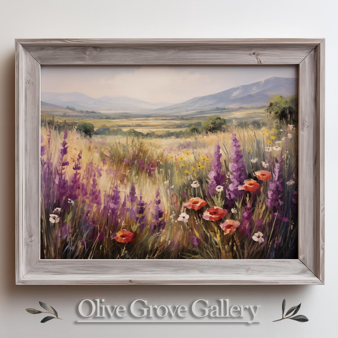 Lavender Field Rolling Hills Purple Bloom Summer Meadow Art Poster