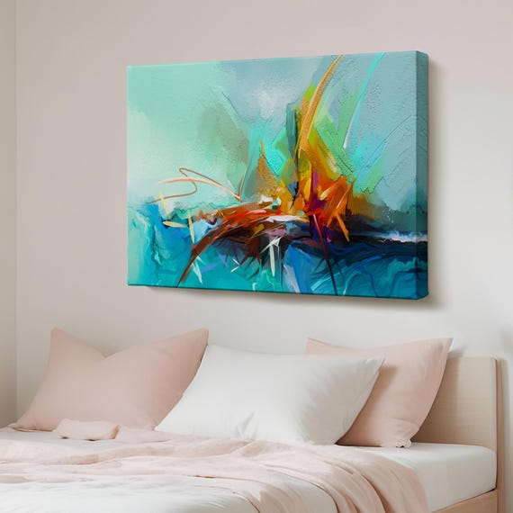 Contemporary Abstract Art Oil Painting Style Decorative Canvas Wall Housewarming Gifts Large