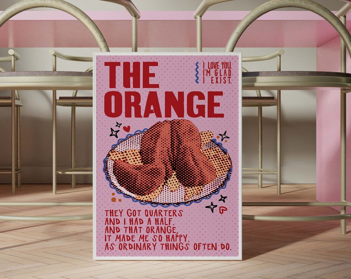 The Orange Poem Vintage Pink Halftone Affirmation Retro Wall Poster
