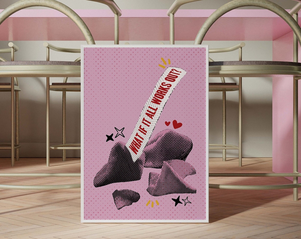 What If It All Works Out Fortune Cookie Saying Quote Retro Poster
