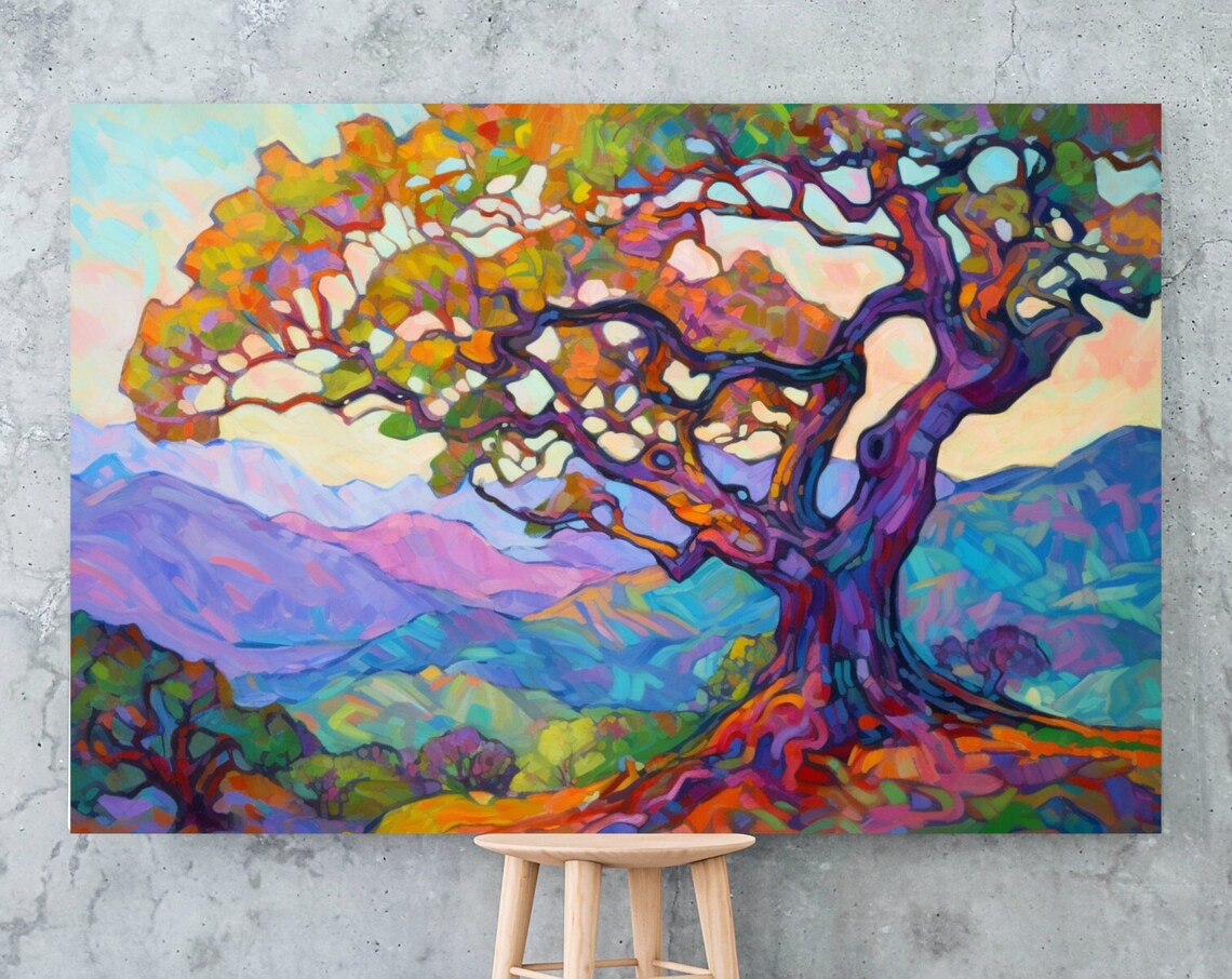 Impressionist Oak Tree, Western Modern Art Print - Image 4