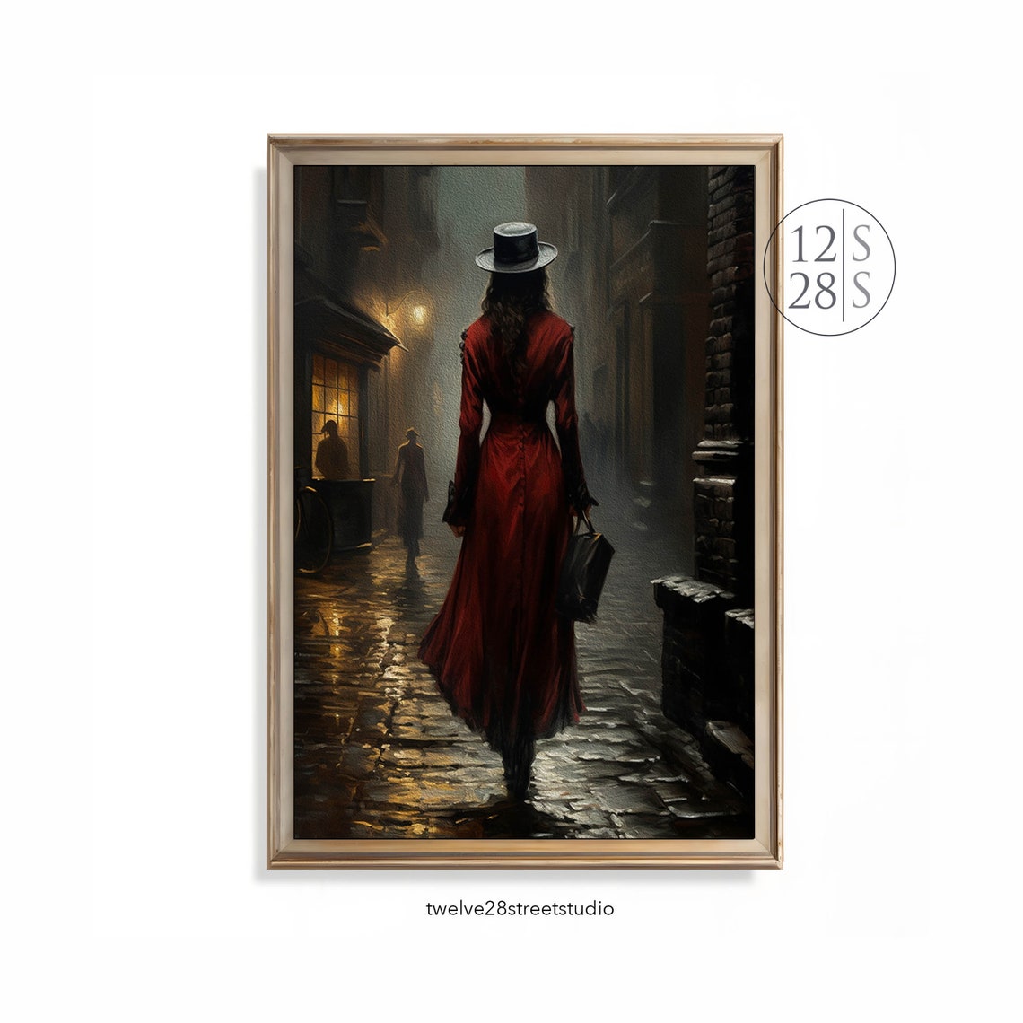 Sd168 Dark Academia Woman Traveling Vintage Oil Dark Moody French Country Old London Wall Art Victorian Portrait Woman Black Hat