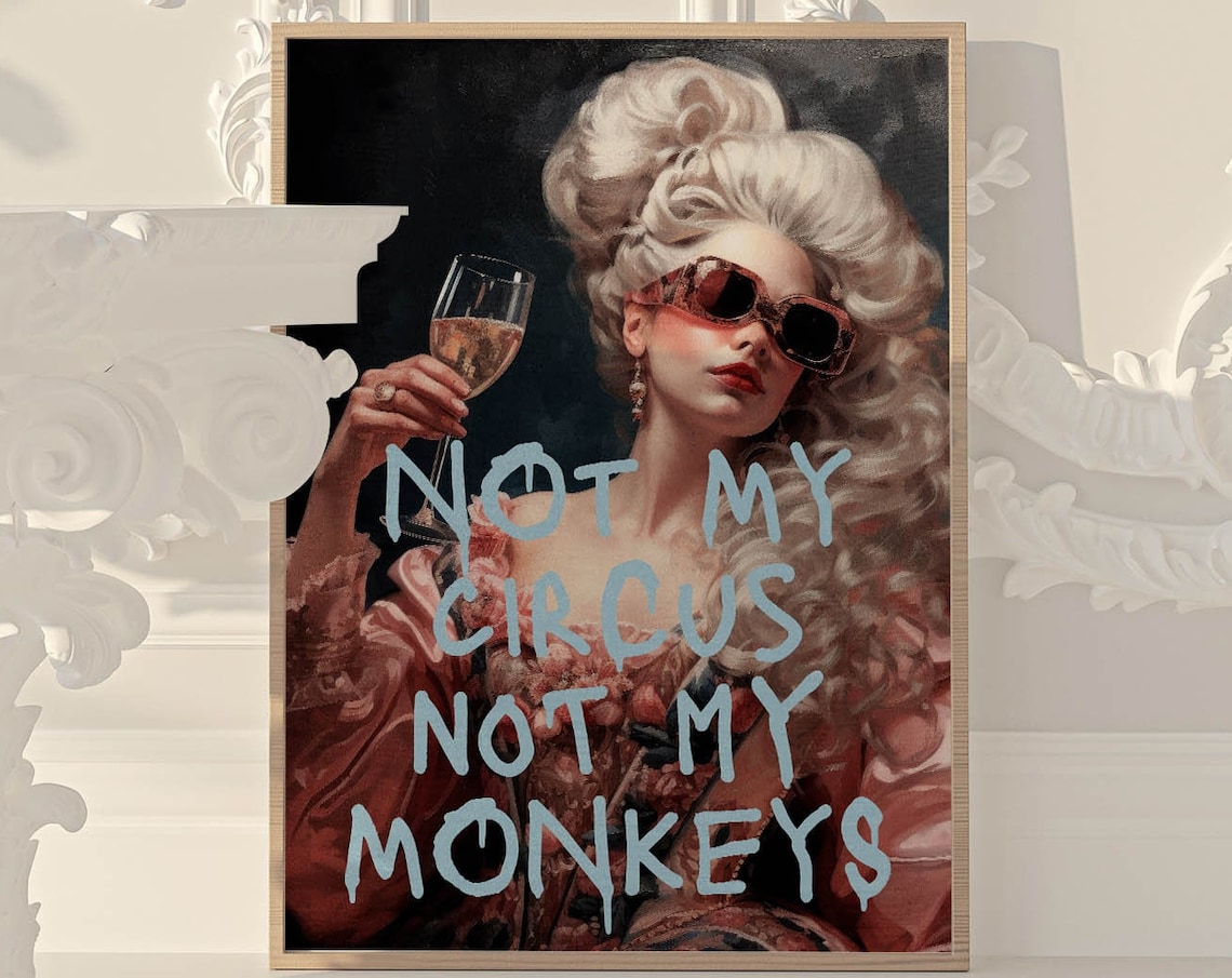 Altered Art Maximalist Funny Vintage Bar Poster