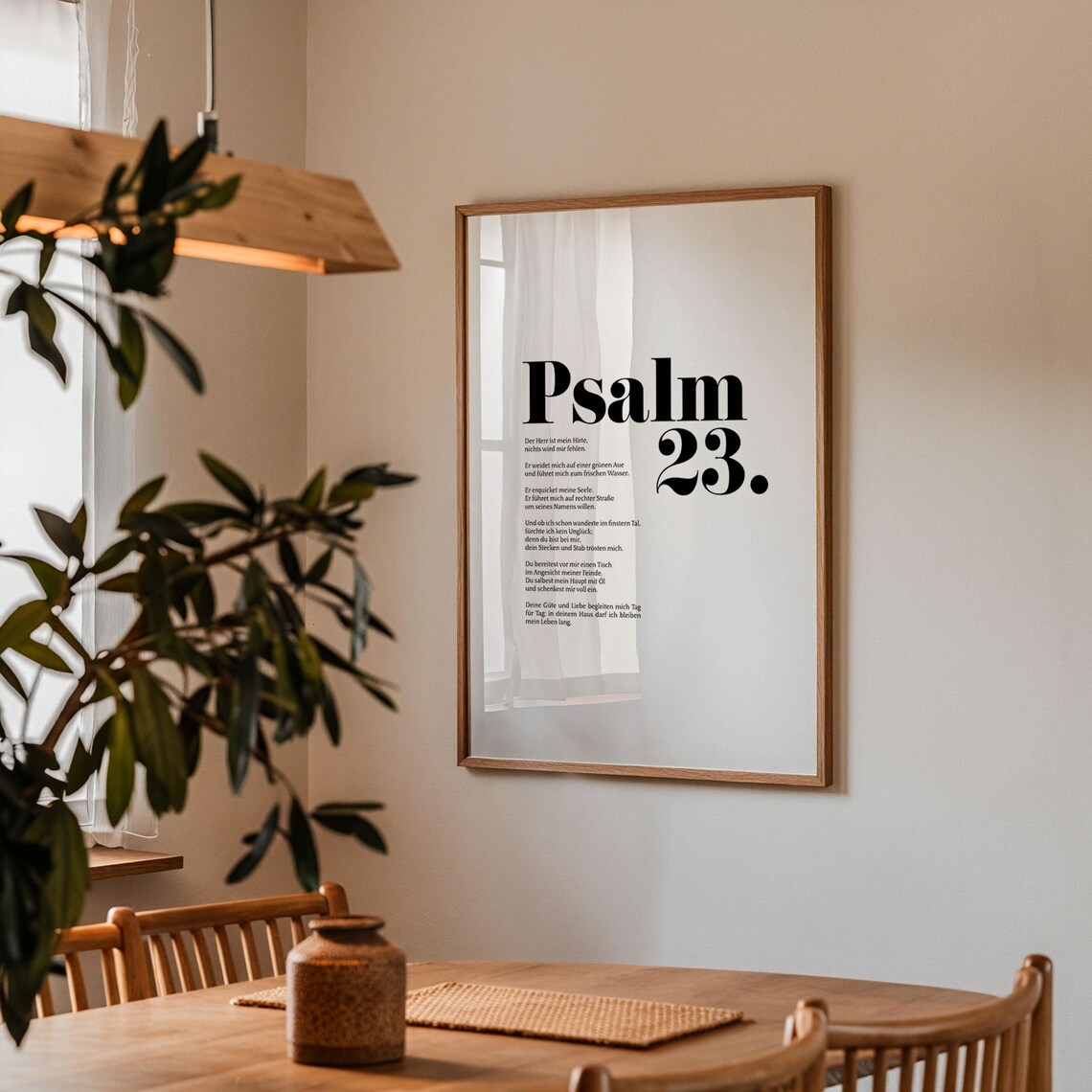 Psalm 23 German Bible Verse, Minimalist Poster - Image 2