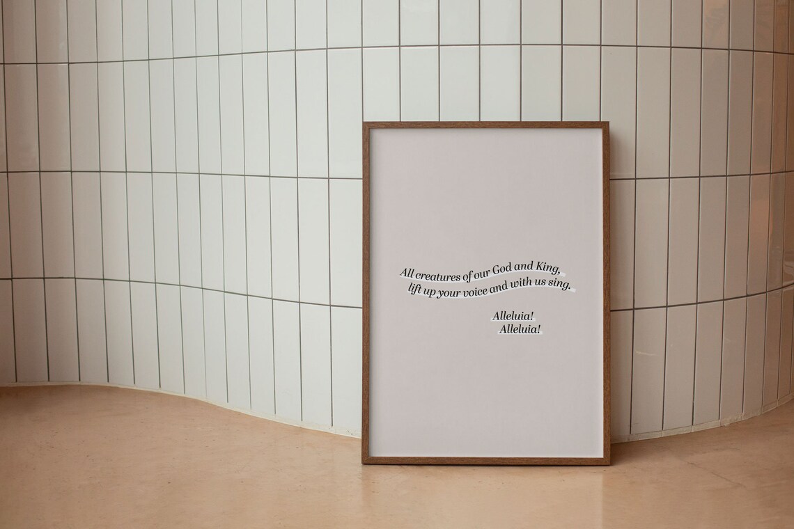 All Creatures Of Our God And King Hymn Lyric Minimalist Christian Poster - Image 5