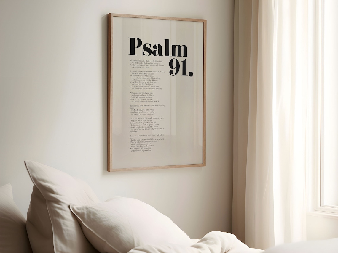 Psalm 91 Christian Scripture Art Print, Modern Style - Image 6