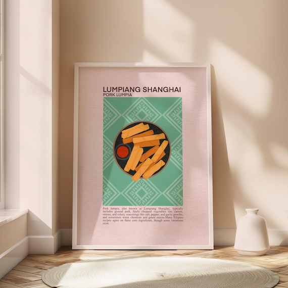 Satin Poster Art Print Lumpiang Shanghai Food Decor Kitchen Wall Filipino Cuisine Foodie Gift Home