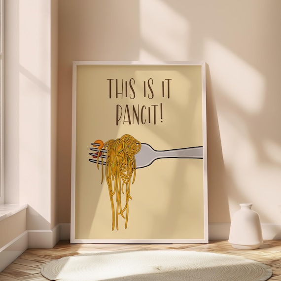 Pancit Art Print Funny Filipino Food Poster Digital Download
