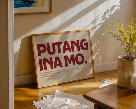 Putang Ina Mo Funny Filipino Dictionary Definition Profanity Poster