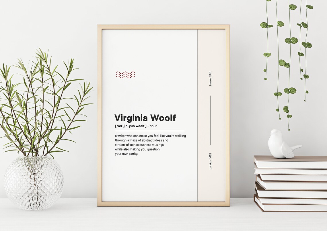 Virginia Woolf Funny Dictionary Definition Stream Of Consciousness Poster - Image 2