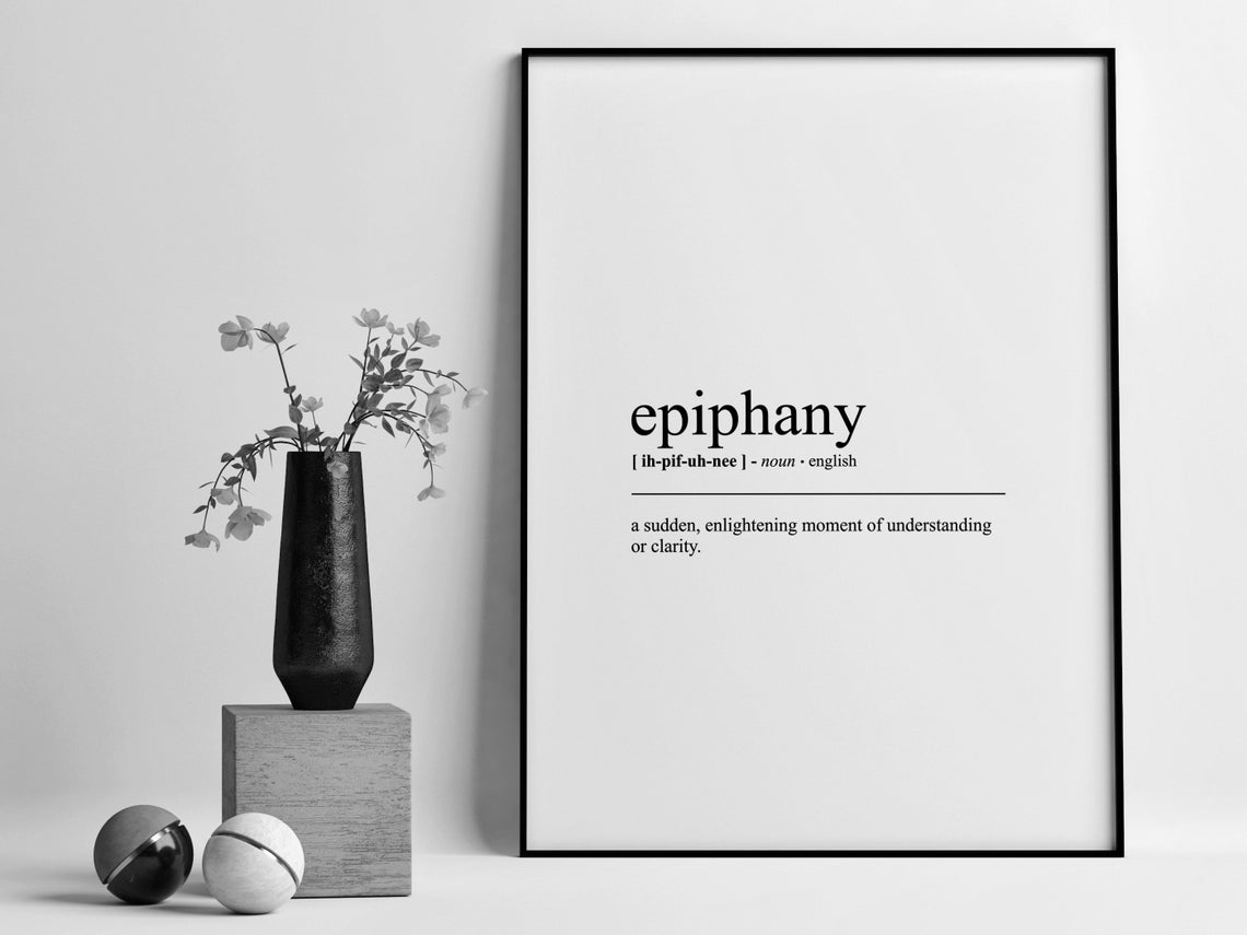 Epiphany Definition Print Epiphany Wall Art Epiphany Print Gift For Friend Motivational Wall Decor Instant - Image 2