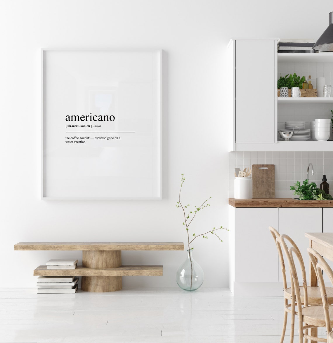 Americano Funny Definition Coffee Dictionary Art Espresso Poster - Image 3