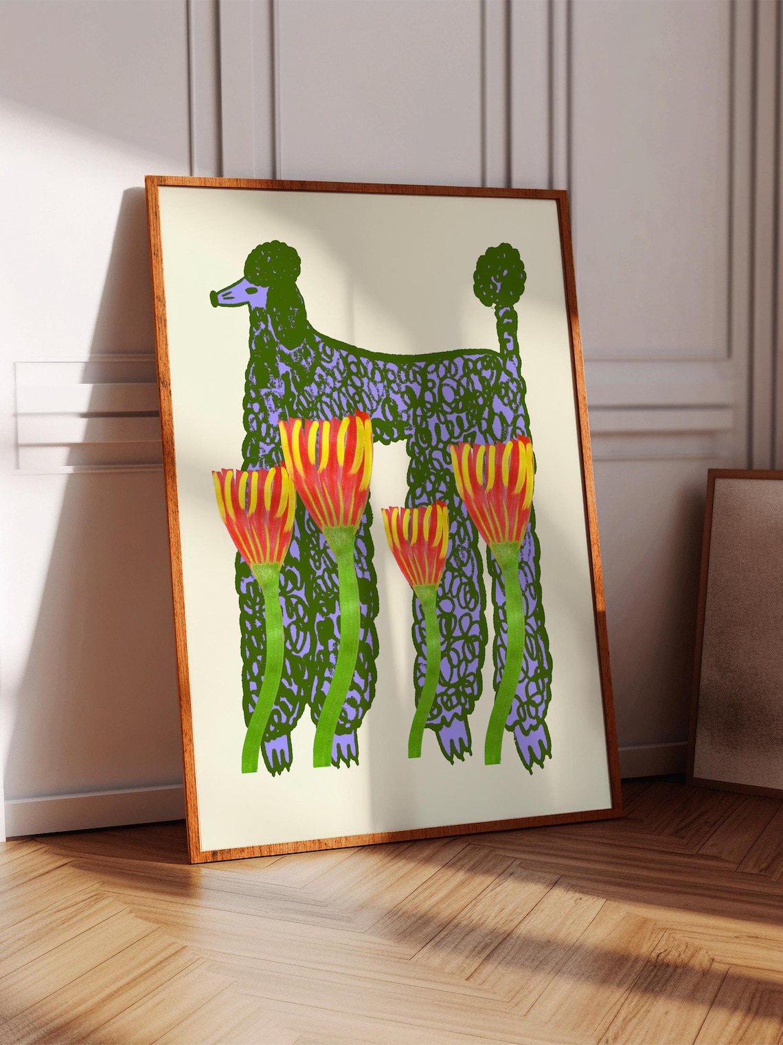 Pretty Poodle Art Print, Dogs Home Decor