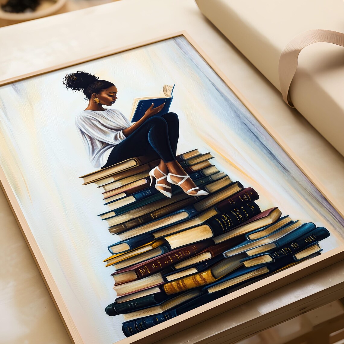 Black Girl Reading Art Print, Bookish Wall Decor - Image 5