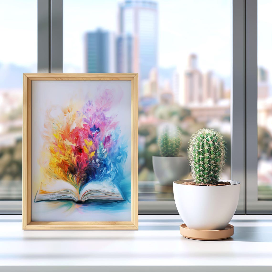 Colorful Open Book Rainbow Paint Splash Literary Decor Art Poster - Image 7