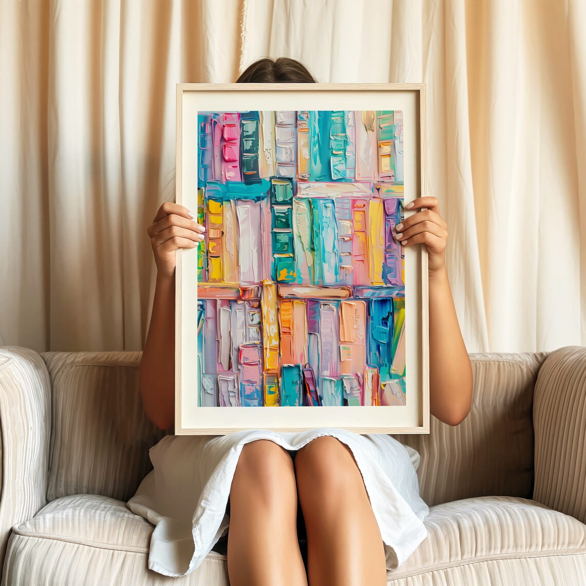 Bookshelf Abstract Art Print, Modern Reading Decor - Image 5