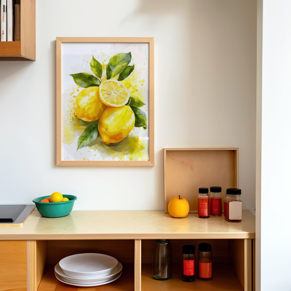 Lemon Watercolor Art Print Kitchen Wall Art - Image 4