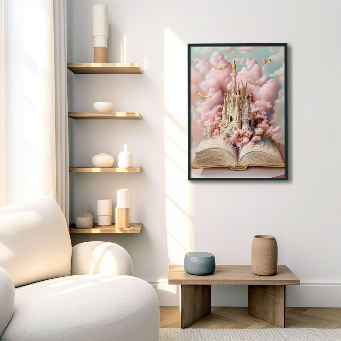 Fairy Tale Castle Art Print, Fantasy Book Lover Decor - Image 3