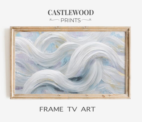 Abstract Wave Pattern Samsung Frame Tv Art Minimalist White Swirl For Ethereal Modern Decor Wall 12