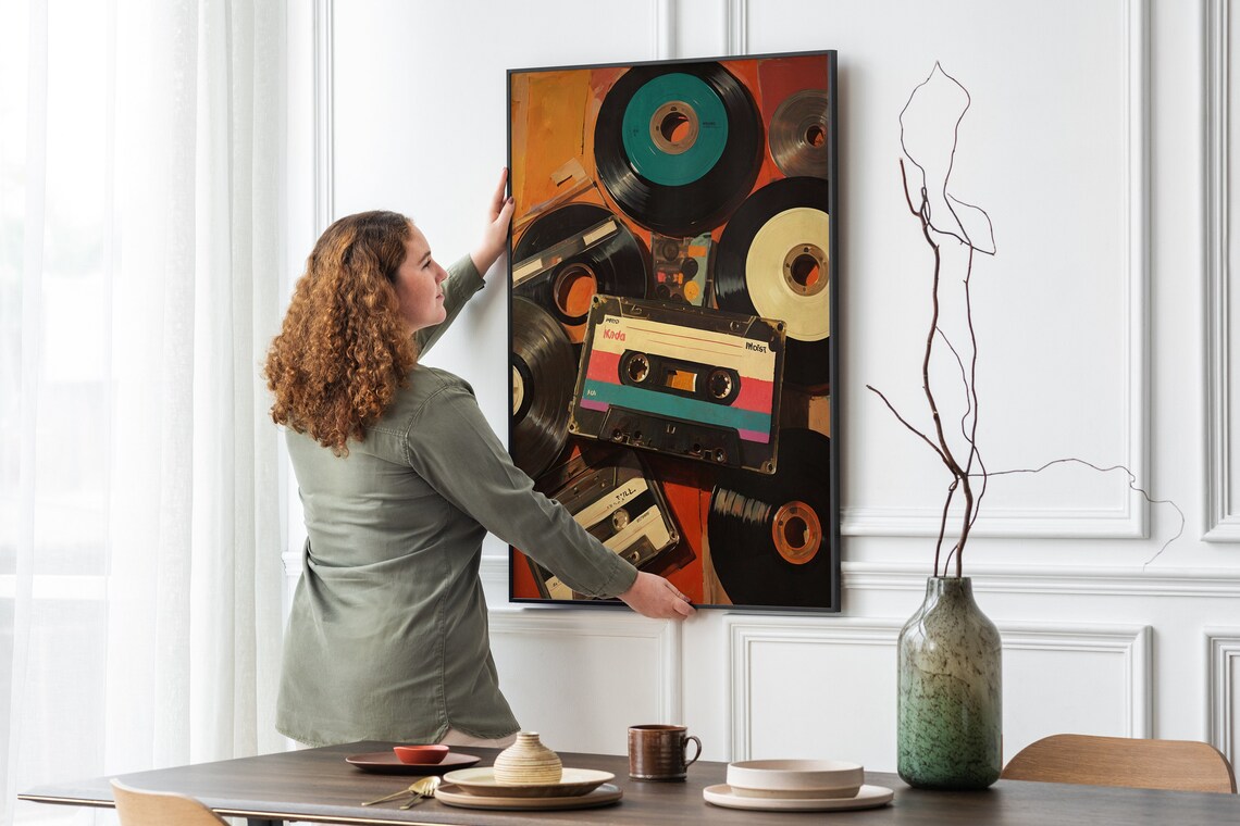 Vintage Record Eclectic Music Room Art Print - Image 5