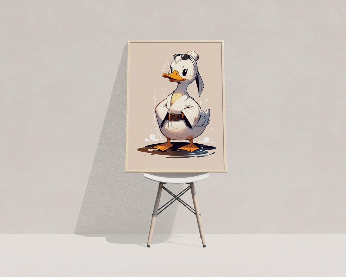 Spa Day Duck Bathrobe Sunglasses Cute Funny Bathroom Wall Poster - Image 3