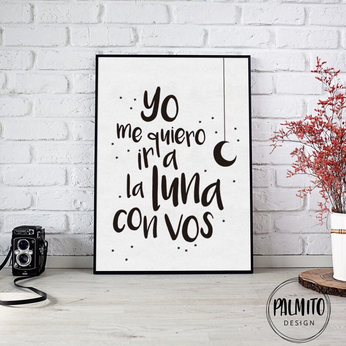 Yo Me Quiero Ir A La Luna Con Vos Spanish Moon Quote Art Poster - Image 2