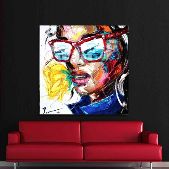 Mural Art Tempered Glass Wall Decor Woman Graffiti Erotic Sexy